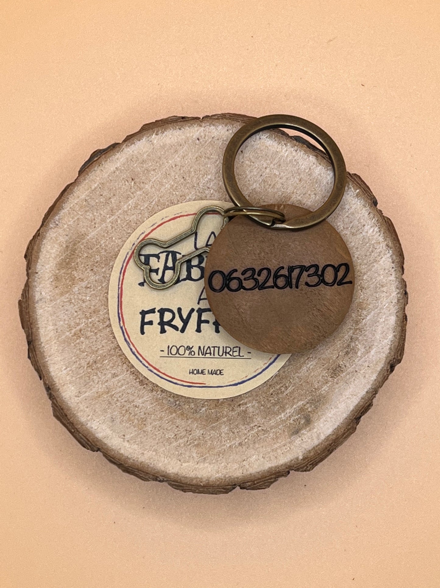 Médaille d'identification Os nom + numéro tel